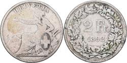 World Coins - Switzerland, 2 Francs, 1862, Bern, Silver, , KM:10a