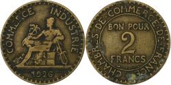 World Coins - France, 2 Francs, Chambre de commerce, 1926, Paris, Aluminum-Bronze,