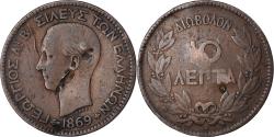 World Coins - Coin, Greece, George I, 10 Lepta, 1869, Strassburg, , Copper, KM:43