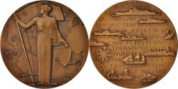 World Coins - France, Medal, Centenaire de la Compagnie générale transatlantique, Shipping
