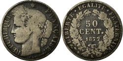 World Coins - Coin, France, Cérès, 50 Centimes, 1872, Bordeaux, , Silver