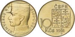 World Coins - Czechoslovakia, 10 Korun, 1991, Nickel-Bronze, , KM:153