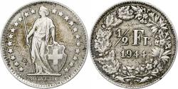 World Coins - Switzerland, 1/2 Franc, 1944, Bern, Silver, , KM:23