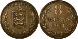 World Coins - Coin, Guernsey, 8 Doubles, 1914, Heaton, Birmingham, , Bronze, KM:14