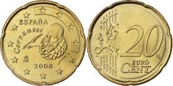 World Coins - Spain, 20 Euro Cent, 2008, Madrid, Nordic gold,