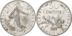 World Coins - France, 50 Centimes, Semeuse, 1912, Paris, Silver, , Gadoury:420