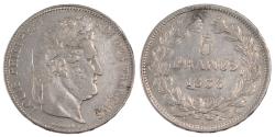 World Coins - Coin, France, Louis-Philippe, 5 Francs, 1838, Bordeaux, , Silver