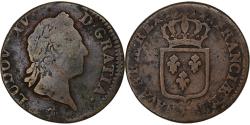 World Coins - France, Louis XV, Sol à la vieille tête, 1774, La Rochelle, Copper,