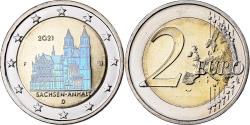 World Coins - Germany, 2 Euro, Sachsen-Anhalt, Colourized, 2021, Stuttgart, Bi-Metallic