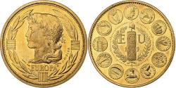 World Coins - France, Medal, Ecu Europa, Marianne, 1989, Gilt Bronze, Rodier,
