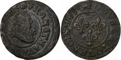 World Coins - France, Louis XIII, Double Tournois, 1634, Lyon, Copper, , Gadoury:9a