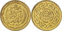 World Coins - Coin, Tunisia, Muhammad al-Amin Bey, 5 Francs, 1946, Paris,