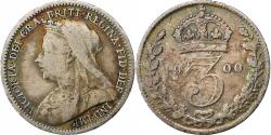 World Coins - Great Britain, Victoria, 3 Pence, 1900, Silver, , KM:777