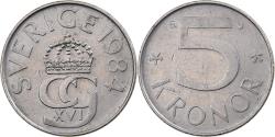 World Coins - Sweden, Carl XVI Gustaf, 5 Kronor, 1984, Copper-nickel, , KM:853