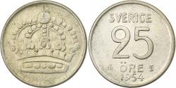 World Coins - Sweden, Gustaf VI, 25 Öre, 1954, Silver, , KM:824