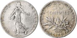 World Coins - France, 50 Centimes, Semeuse, 1902, Paris, Silver, , Gadoury:420, Le