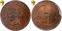 World Coins - France, 1 Centime, Cérès, 1884, Paris, Bronze, PCGS, , Gadoury:88
