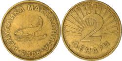 World Coins - Coin, Macedonia, 2 Denari, 2008, , Brass, KM:3