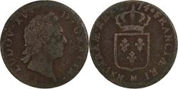 World Coins - France, Louis XV, Sol à la vieille tête, 1774, Toulouse, Copper,