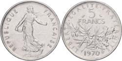 World Coins - France, 5 Francs, Semeuse, 1970, Paris, Nickel Clad Copper-Nickel,
