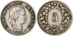 World Coins - Switzerland, 5 Rappen, Libertas, 1921, Bern, Copper-nickel, , KM:26