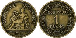 World Coins - France, Franc, Chambre de commerce, 1924, Paris, Aluminum-Bronze,