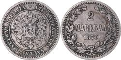 World Coins - Coin, Finland, Alexander II, 2 Markkaa, 1870, Helsinki, , Silver