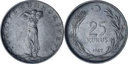 World Coins - Turkey, 25 Kurus, 1967, Stainless Steel, , KM:892.3