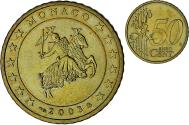 World Coins - Monaco, Rainier III, 50 Euro Cent, 2003, Paris, , Brass, Gadoury:MC177