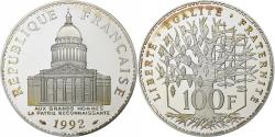 World Coins - France, 100 Francs, Panthéon, 1992, Paris, BE, Silver, , Gadoury:898a