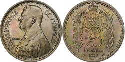 World Coins - Monaco, Louis II, 20 Francs, 1947, Paris, Copper-nickel, , KM:124