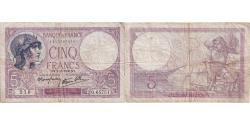 World Coins - France, 5 Francs, Violet, 1939, O.65751, VF(20-25), Fayette:04.14