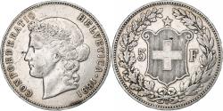 World Coins - Switzerland, 5 Francs, 1891, Bern, Silver, , KM:34
