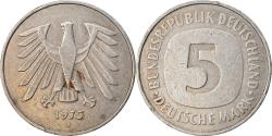 World Coins - GERMANY - FEDERAL REPUBLIC, 5 Mark, 1975, Hambourg, , Copper-Nickel