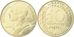 World Coins - France, Marianne, 10 Centimes, 1974, Paris, série FDC,