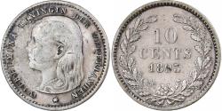 World Coins - Netherlands, Wilhelmina I, 10 Cents, 1893, Utrecht, Silver,