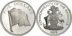 World Coins - Coin, Bahamas, Elizabeth II, 5 Dollars, 1975, Franklin Mint, U.S.A., Proof
