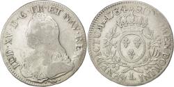 World Coins - Coin, France, Louis XV, Écu aux branches d'olivier, Ecu, 1734, Bayonne
