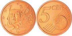 World Coins - France, 5 Euro Cent, 2001, Paris, Proof / BE, , Copper Plated Steel