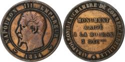 World Coins - France, Napoleon III, 10 Centimes, Monument érigé à la Bourse, 1854, Lille