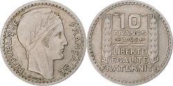 World Coins - France, 10 Francs, Turin, 1946, Paris, Rameaux courts, Copper-nickel, AU(55-58)