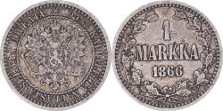 World Coins - Coin, Finland, Alexander II, Markka, 1866, Helsinki, , Silver, KM:3.1