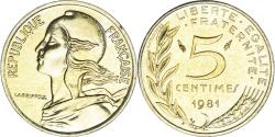 World Coins - Coin, France, Marianne, 5 Centimes, 1981, Paris, , Aluminum-Bronze