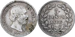 World Coins - Netherlands, William III, 5 Cents, 1863, Silver, , KM:91