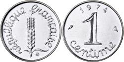 World Coins - France, Centime, Épi, 1974, Paris, Chouette, Stainless Steel,