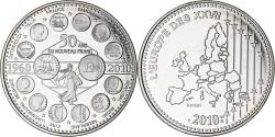 World Coins - France, Medal, L'Europe des XXVII, 50 ans du nouveau Franc, Politics, 2010