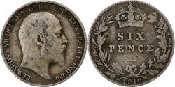 World Coins - Great Britain, Edward VII, 6 Pence, 1910, , Silver, KM:799