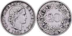 World Coins - Switzerland, 20 Rappen, 1891, Bern, Nickel, , KM:29