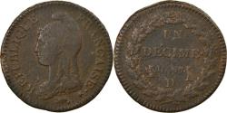 World Coins - Coin, France, Dupré, Decime, AN 7, Lyon, , Bronze, KM:644.5