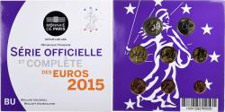 World Coins - France, Coffret 1c. à 2€, BU, 2015, MDP,